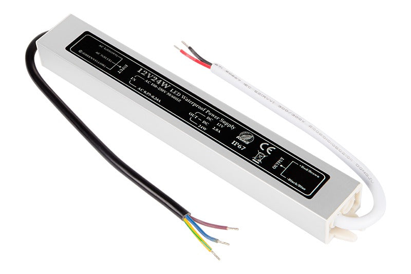 LED voeding - 12V, 2A - 24W - IP67 - Slim design LED voeding - 12V, 2A - 24W - IP67 - Slim design